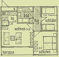 Grundriss Ferienhaus / Blockhaus